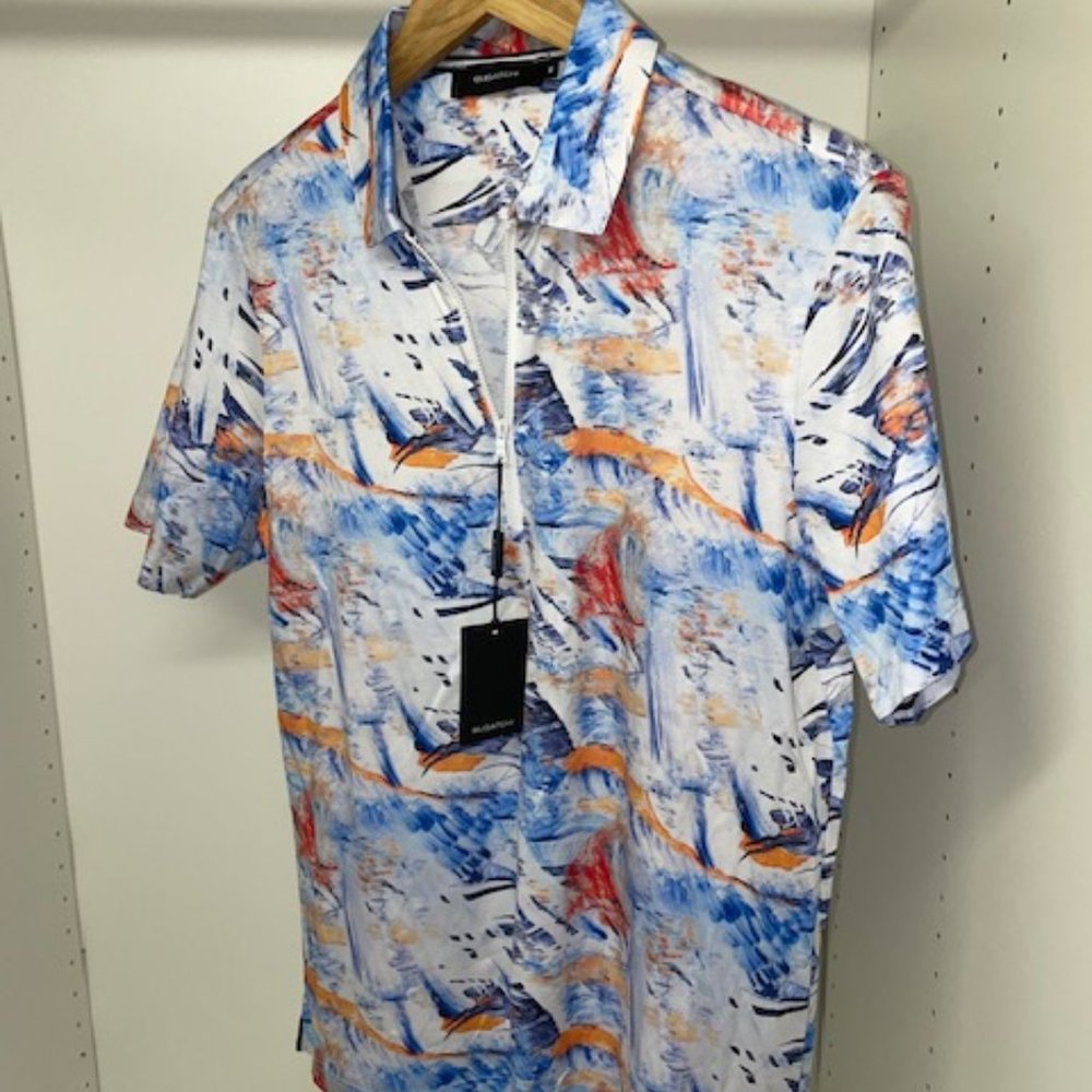 New w Tags! BUGATCHI Mens Collar Shirt | Medium